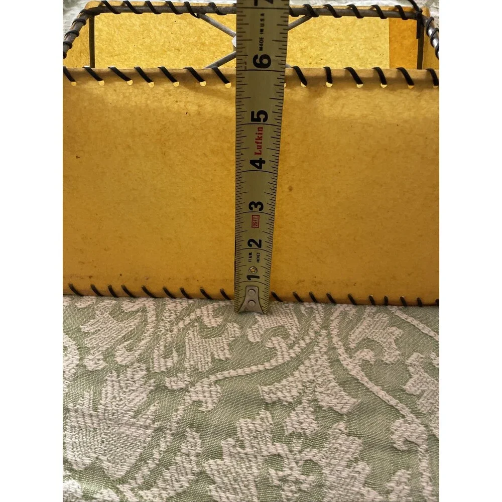 Vintage Mid Century Laced Lampshade Small Rectangle Rustic